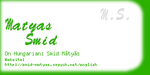 matyas smid business card